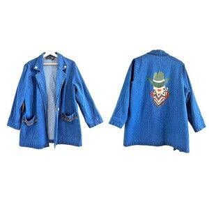 Hunters Run Vintage unique Jacket  Denim Cowgirl western rodeo country  horse S.